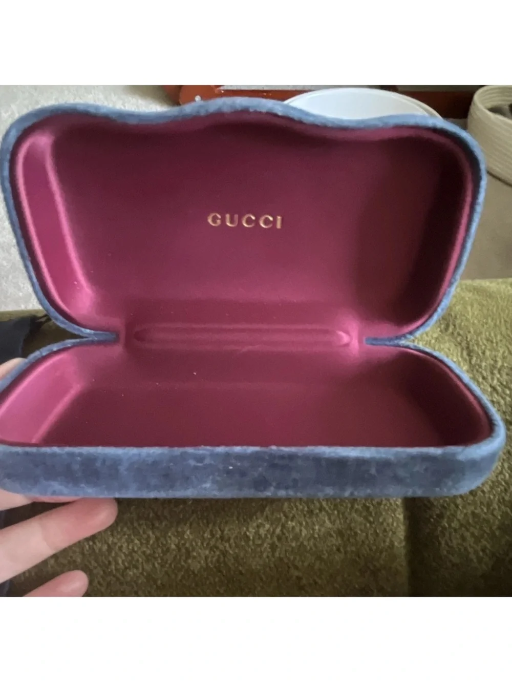 Gucci Women’s Red Orange Brown Striped Oversized Sunglasses